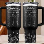 Custom Name Sister Gifts - Personalized Engraved 40oz Tumbler With Handle