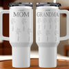 Family Grows, Love Multiplies - Family Personalized Custom Engraved 40oz Tumbler With Handle - Mother's Day, Gift For Mom, Grandma