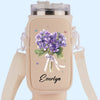 You're My Favorite Flower - Bestie Personalized Custom Neoprene Water Bottle Carrier With Pocket - Gift For Best Friends, BFF, Sisters