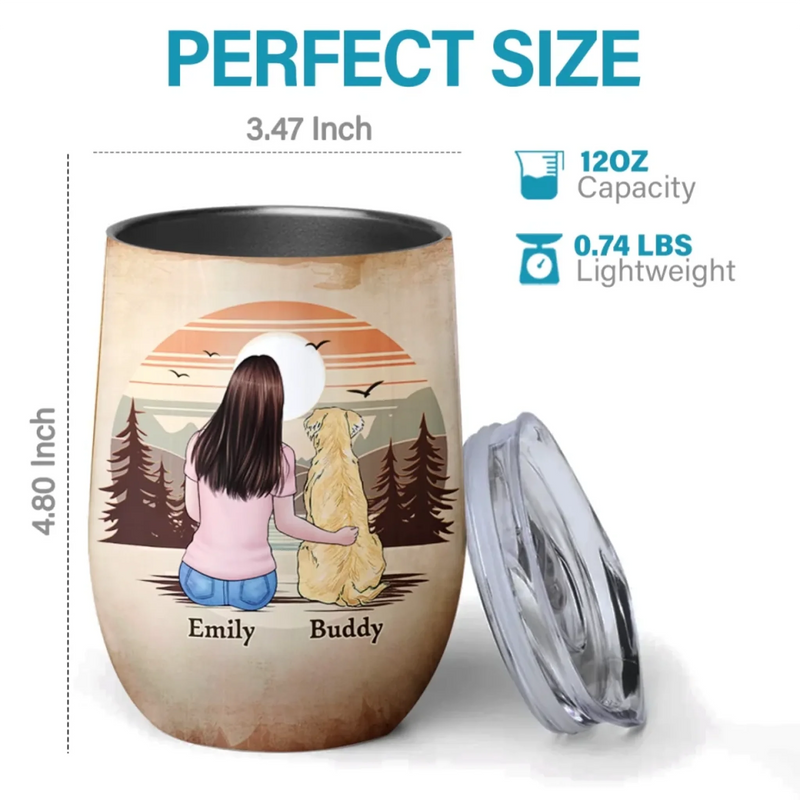 Unconditional Love Has Paws - Dog Personalized Custom Wine Tumbler - Gift For Pet Owners, Pet Lovers