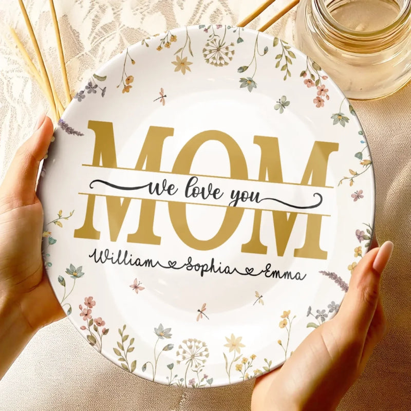 You Are Our Heart, Mom - Family Personalized Custom Ceramic Plate - Mother's Day, Gift For Mom, Grandma