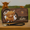 Sweet As A Calf, Strong As A Mom - Family Personalized Custom Leather Long Wallet - Mother's Day, Gift For Mom, Grandma