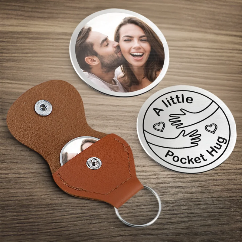 Custom Photo Keep A Hug With You, Always - Couple Personalized Custom Pocket Hug - Gift For Husband Wife, Anniversary