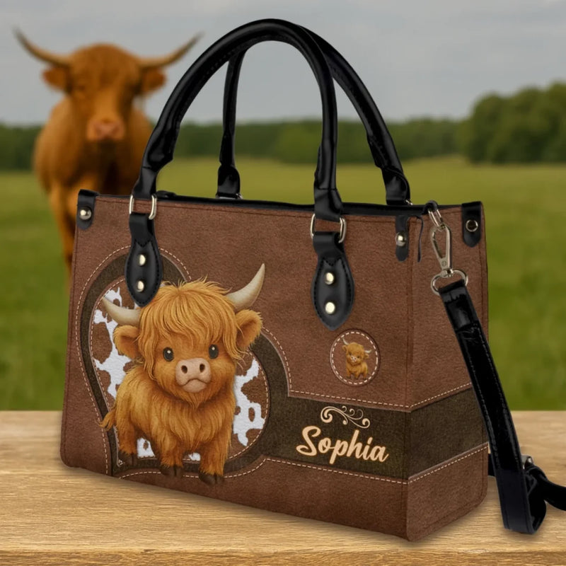 Mom’s Love Is A Gentle Strength - Family Personalized Custom Leather Handbag - Mother's Day, Gift For Mom, Grandma