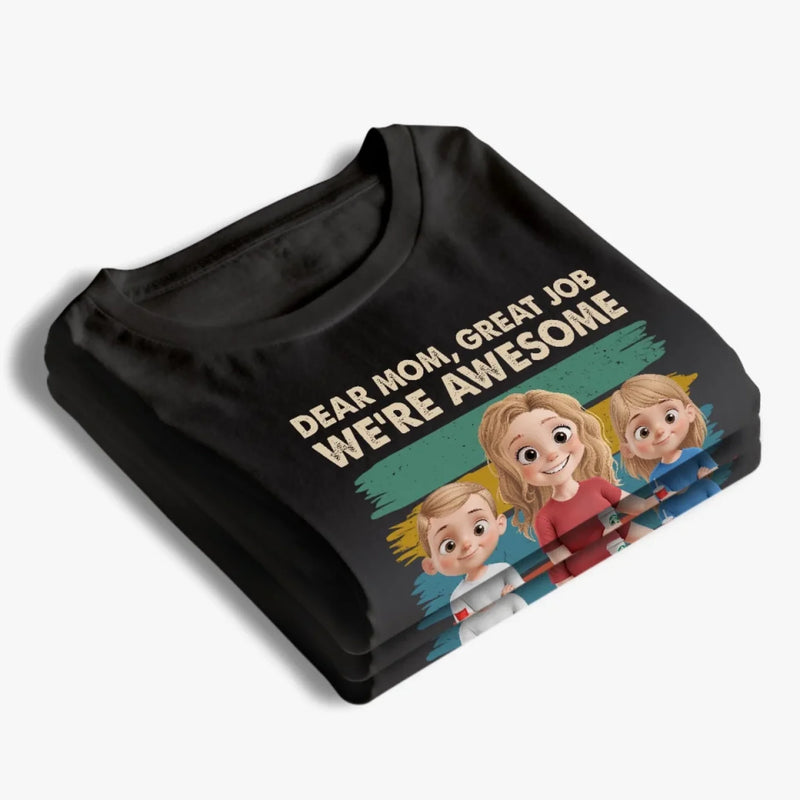Awesome Kids, Powered By You - Family Personalized Custom Unisex T-shirt, Premium T-shirt, Hoodie - Mother's Day, Gift For Mom