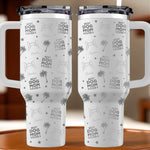 Custom Name Dog Mom Gifts for Women - Personalized Engraved 40oz Tumbler With Handle