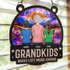 Built With Love, Blessed With Grandkids - Family Personalized Window Hanging Suncatcher Ornament - Mother's Day, Gift For Mom, Grandma