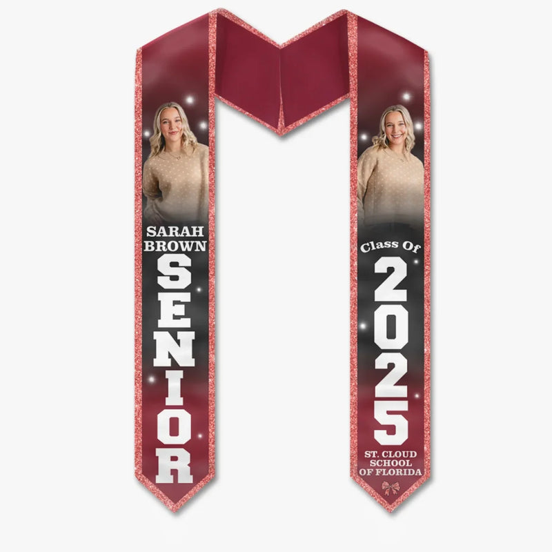 Custom Photo The Tassel Was Worth The Hassle - Family Personalized Custom Triangle Graduation Stole - Graduation Gift For Family Members, Siblings, Brothers, Sisters
