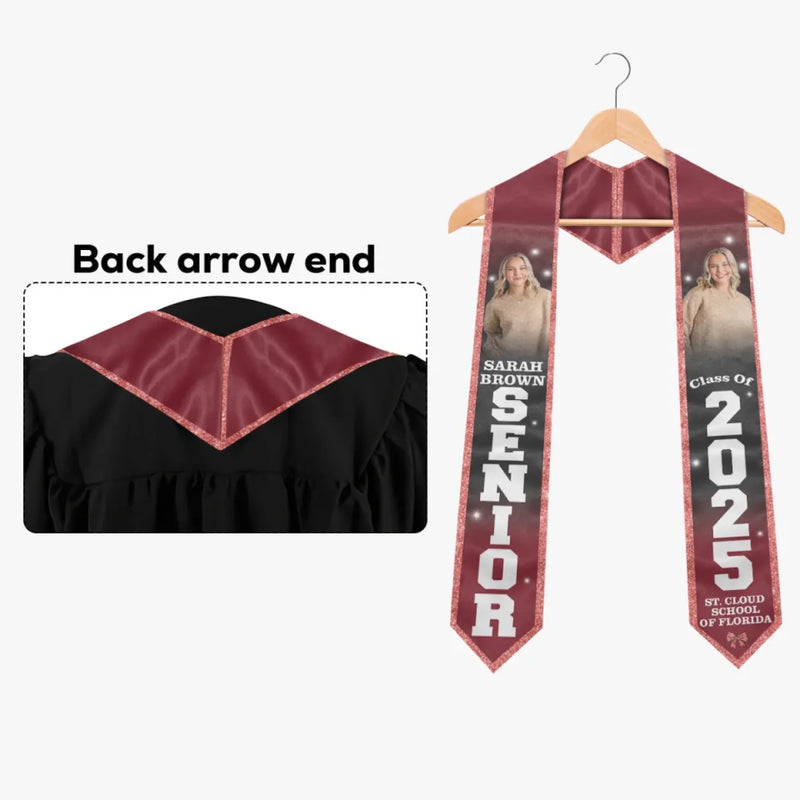Custom Photo The Tassel Was Worth The Hassle - Family Personalized Custom Triangle Graduation Stole - Graduation Gift For Family Members, Siblings, Brothers, Sisters
