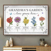 Watered By Hugs & Sunshine - Family Personalized Custom Horizontal Poster - Mother's Day, Gift For Mom, Grandma