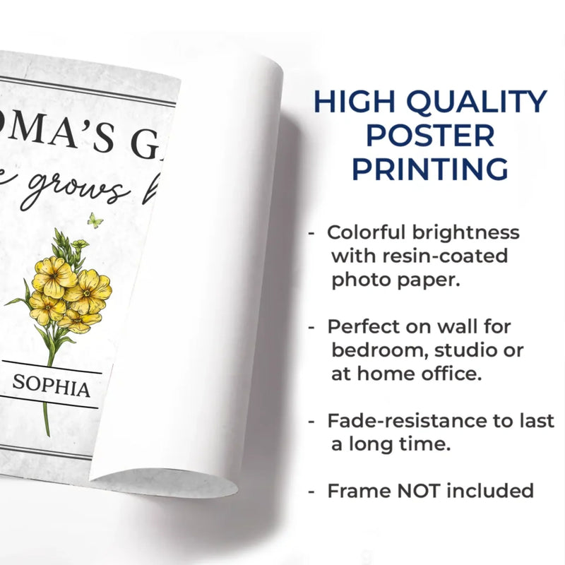 Watered By Hugs & Sunshine - Family Personalized Custom Horizontal Poster - Mother's Day, Gift For Mom, Grandma