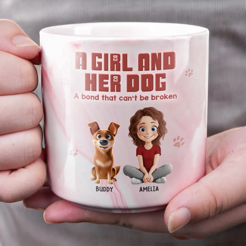 Furry Soulmate For Life - Dog Personalized Custom Marble Mug - Gift For Pet Owners, Pet Lovers