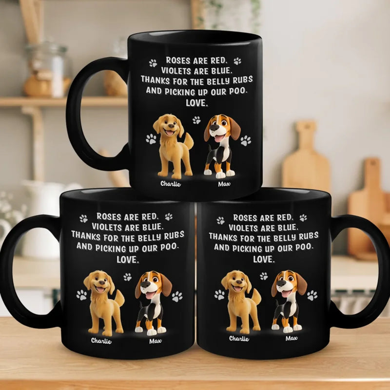 Poop Patrol Says Thank You - Dog Personalized Custom Black Mug - Gift For Pet Owners, Pet Lovers