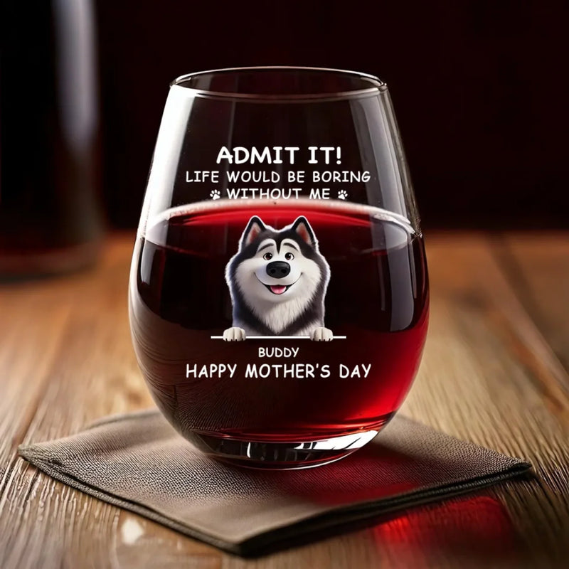I’m The Reason For The Fur And The Fun - Dog & Cat Personalized Custom Wine Glass - Mother's Day, Gift For Pet Owners, Pet Lovers