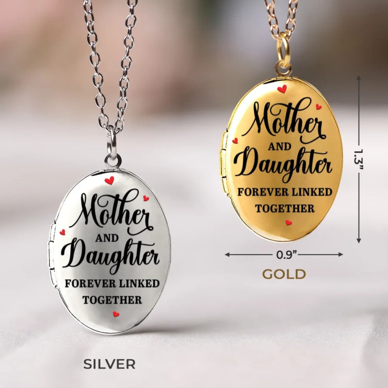 Custom Photo Her Smile Is My Reflection - Family Personalized Custom Locket Necklace - Mother's Day, Gift For Mom, Daughter