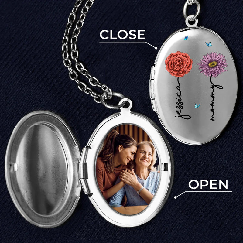 Custom Photo Growing Together In Love - Family Personalized Custom Locket Necklace - Mother's Day, Gift For Mom, Daughter