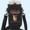 My Love Comes With Fur And A Tail Wag - Dog Personalized Custom Neoprene Water Bottle Carrier With Pocket - Mother's Day, Gift For Pet Owners, Pet Lovers