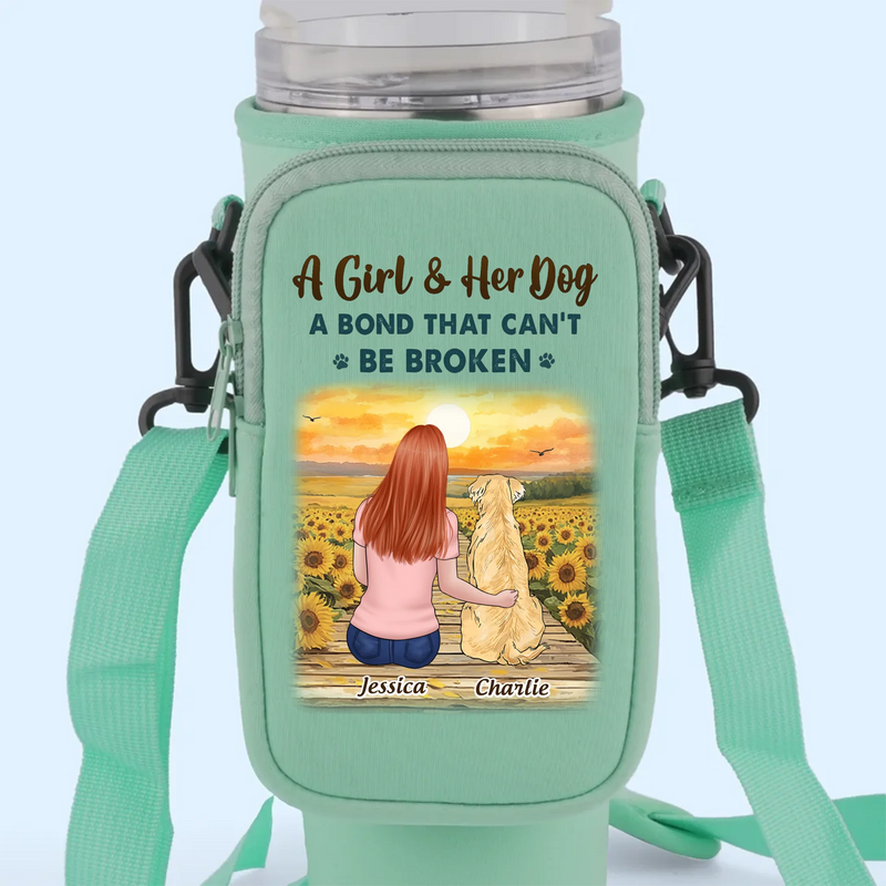 The Best Part Of Me Is My Dog - Dog Personalized Custom Neoprene Water Bottle Carrier With Pocket - Gift For Pet Owners, Pet Lovers