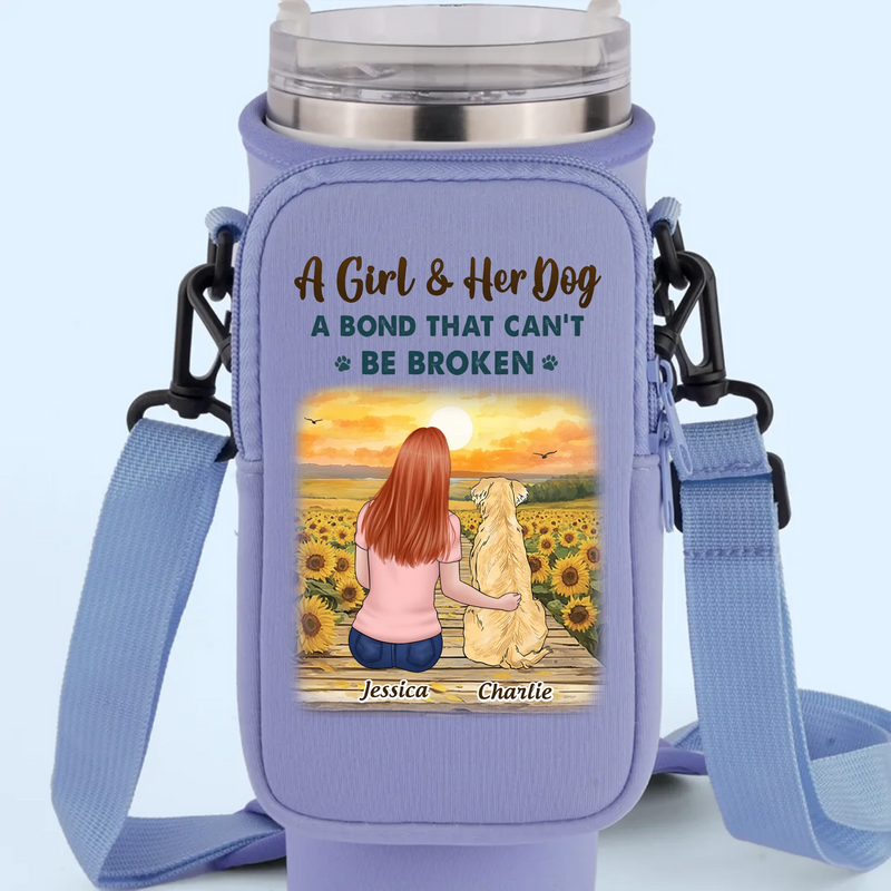 The Best Part Of Me Is My Dog - Dog Personalized Custom Neoprene Water Bottle Carrier With Pocket - Gift For Pet Owners, Pet Lovers