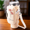 Grow Strong, Flourish Like A Flower - Family Personalized Custom Neoprene Water Bottle Carrier With Pocket - Gift For Yourself, Best Friends, Siblings, Family Members