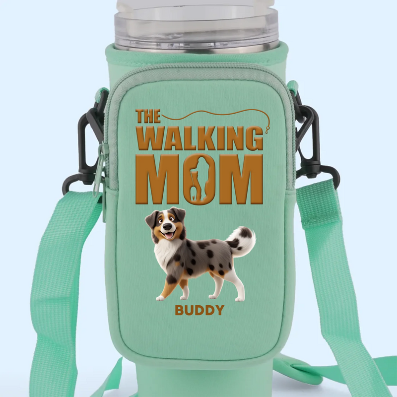 My Dog, My Walking Partner, My Joy - Dog Personalized Custom Neoprene Water Bottle Carrier With Pocket - Gift For Pet Owners, Pet Lovers