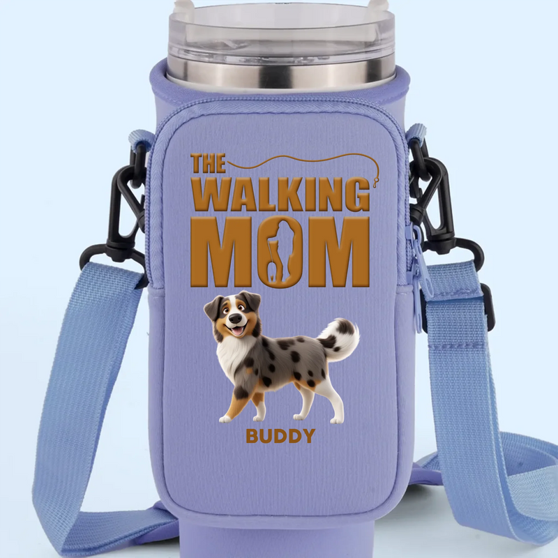 My Dog, My Walking Partner, My Joy - Dog Personalized Custom Neoprene Water Bottle Carrier With Pocket - Gift For Pet Owners, Pet Lovers