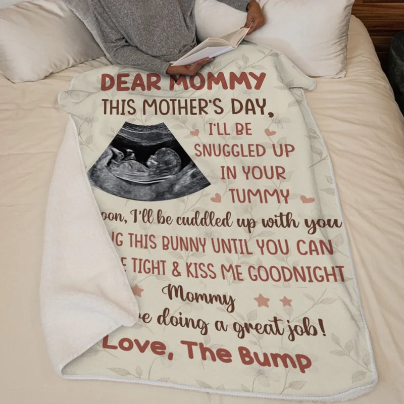 Custom Photo Soon We’ll Be Face To Face - Family Personalized Custom Blanket - Mother's Day, Baby Shower Gift, Gift For First Mom