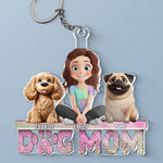Custom Dog Mom Name Gifts for Women - Personalized Acrylic Keychain