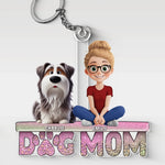 Custom Dog Mom Name Gifts for Women - Personalized Acrylic Keychain