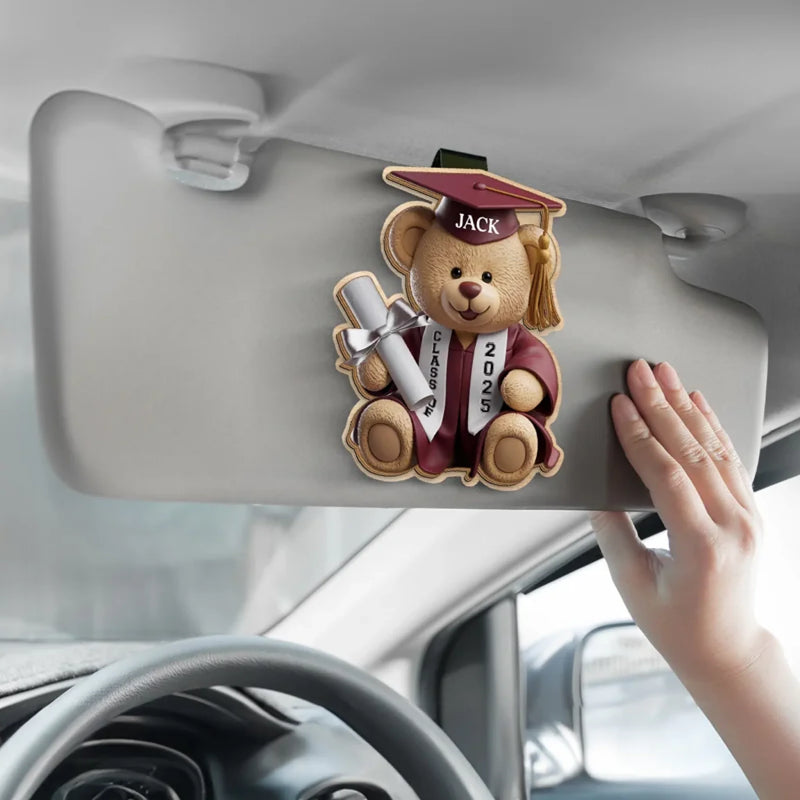 From Nap Time To Cap Time - Family Personalized Custom Car Visor Clip - Graduation Gift For Family Members, Siblings, Brothers, Sisters