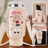 Soft Smile, Savage Style - Family Personalized Custom Neoprene Water Bottle Carrier With Pocket - Gift For Yourself, Best Friends, Siblings, Family Members