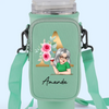Winking Through Life Like A Pro - Family Personalized Custom Neoprene Water Bottle Carrier With Pocket - Gift For Yourself, Best Friends, Siblings, Family Members