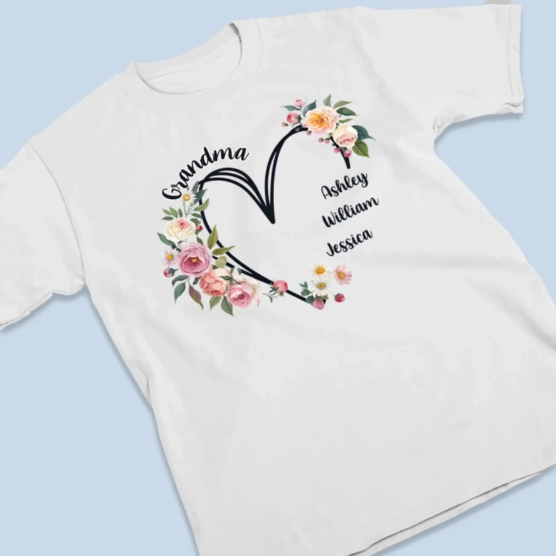 Love Always Shines Bright With Grandma - Family  Personalized Custom Unisex T-shirt, Premium T-shirt, Hoodie - Mother's Day, Gift For Mom, Grandma
