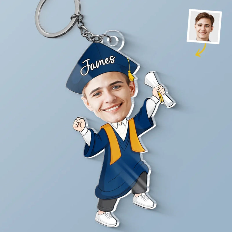 Custom Photo From Late Nights To Bright Futures - Family Personalized Custom Shaped Acrylic Keychain - Graduation Gift For Family Members, Siblings, Brothers, Sisters