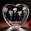 Planted In Her Heart - Family Personalized Custom 3D Crystal Heart Shaped - Mother's Day, Gift For Mom, Grandma
