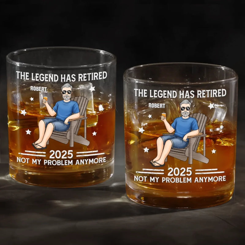I Worked My Whole Life For This Glass - Family Personalized Custom Whiskey Glass - Father's Day, Gift For Dad, Grandpa