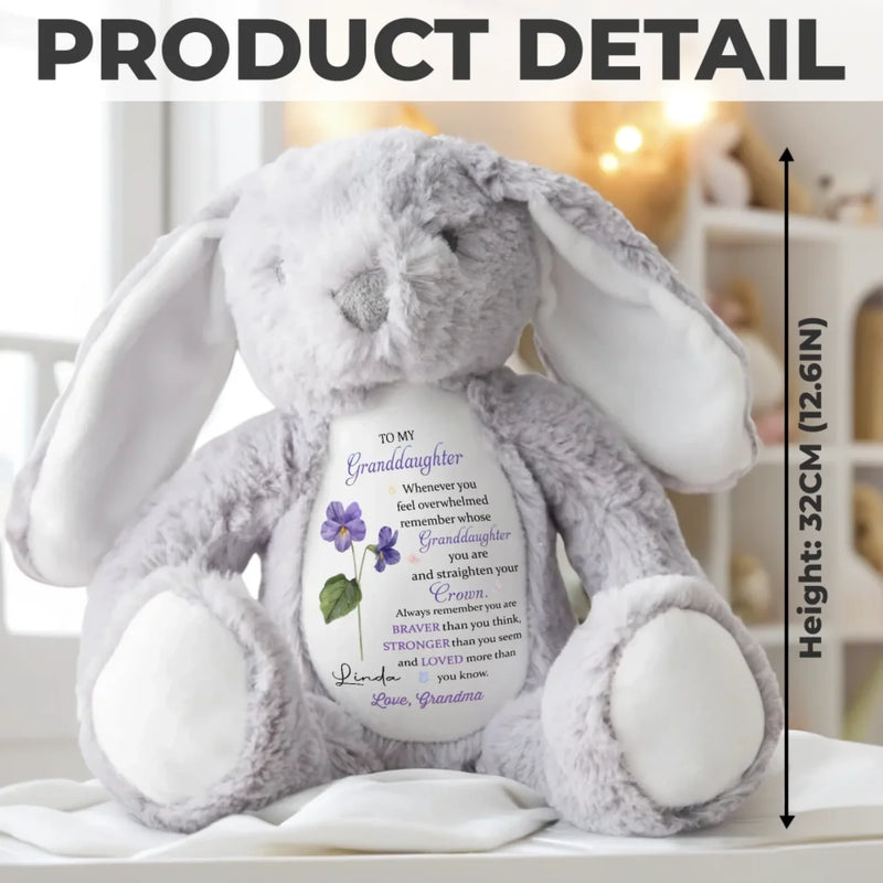 Keep Your Crown High, Sweet Girl - Family Personalized Custom Easter Bunny Plush - Gift For Daughter, Granddaughter
