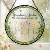 Petals Whisper Her Kindness - Family Personalized Custom Stained Glass Window Hanging Suncatcher - Mother's Day, Gift For Mom, Grandma
