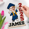 Custom Photo Level Up Complete - Family Personalized Custom Shaped 2-Layered Wooden Plaque With Flat Stand - House Warming Gift, Graduation Gift For Family Members, Siblings, Brothers, Sisters