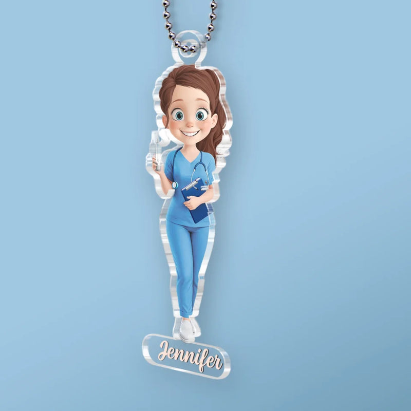 Not All Heroes Wear Capes, Some Wear White Coats - Nurse Personalized Custom Car Ornament - Acrylic Custom Shaped - Appreciation, Thank You Gift, Nurse Life, Doctor Life