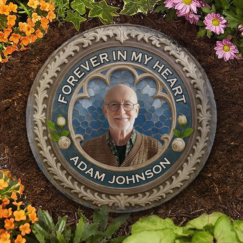 Custom Photo Your Love Still Guides Me - Memorial Personalized Custom Round Shaped Stone With Stand - Sympathy Gift For Family Members
