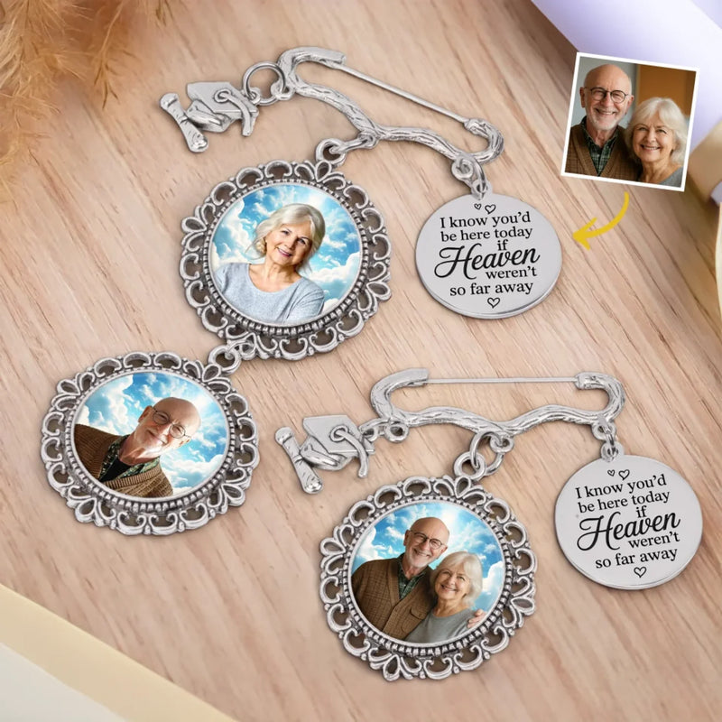 Custom Photo Still With Us, Always - Memorial Personalized Custom Graduation Tassel Pin - Sympathy Gift, Graduation Gift For Family Members, Siblings, Brothers, Sisters