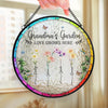 Where Flowers Bloom, Love Grows - Family Personalized Custom Stained Glass Window Hanging Suncatcher - Mother's Day, Gift For Mom, Grandma
