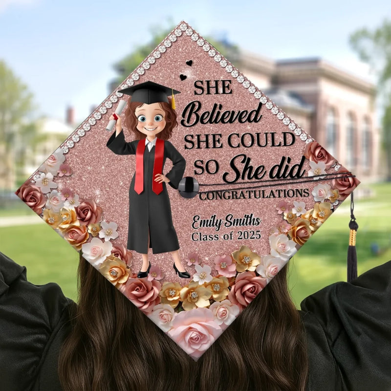 Custom Name Inspirational Graduation Gifts for Women - Personalized Graduation Cap