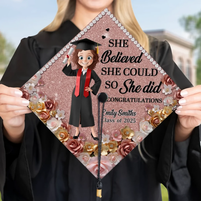 Custom Name Inspirational Graduation Gifts for Women - Personalized Graduation Cap