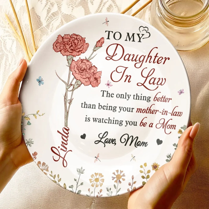 From My Heart To Yours, Always Loved - Family Personalized Custom Ceramic Plate - Mother's Day, Gift For Mom, Daughter
