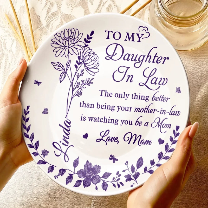 Your Love Is A Gift, Your Strength A Blessing - Family Personalized Custom Ceramic Plate - Mother's Day, Gift For Mom, Daughter