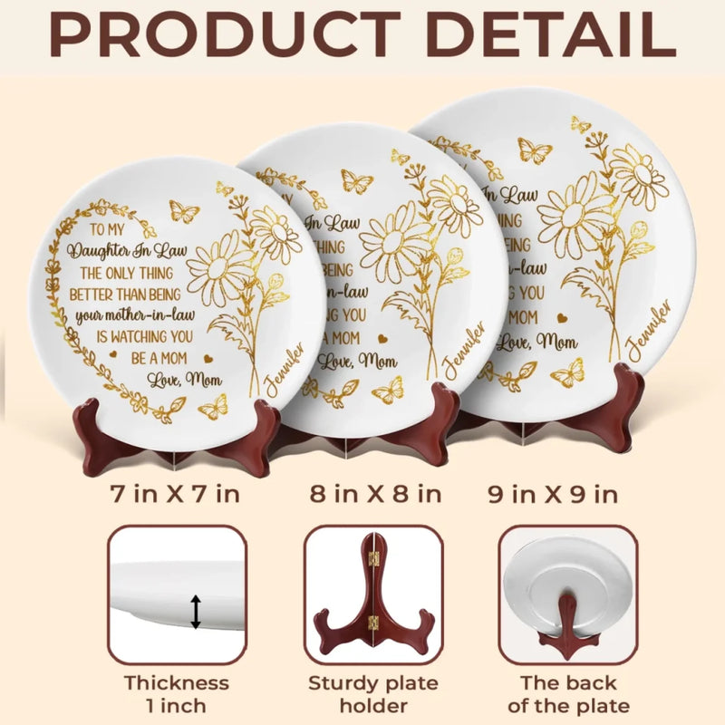 You Are A Daughter, A Blessing Beyond Measure - Family Personalized Custom Ceramic Plate - Mother's Day, Gift For Mom, Daughter