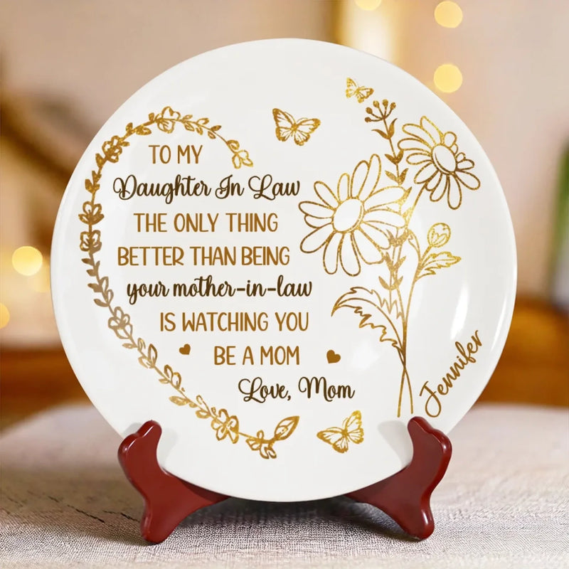 You Are A Daughter, A Blessing Beyond Measure - Family Personalized Custom Ceramic Plate - Mother's Day, Gift For Mom, Daughter