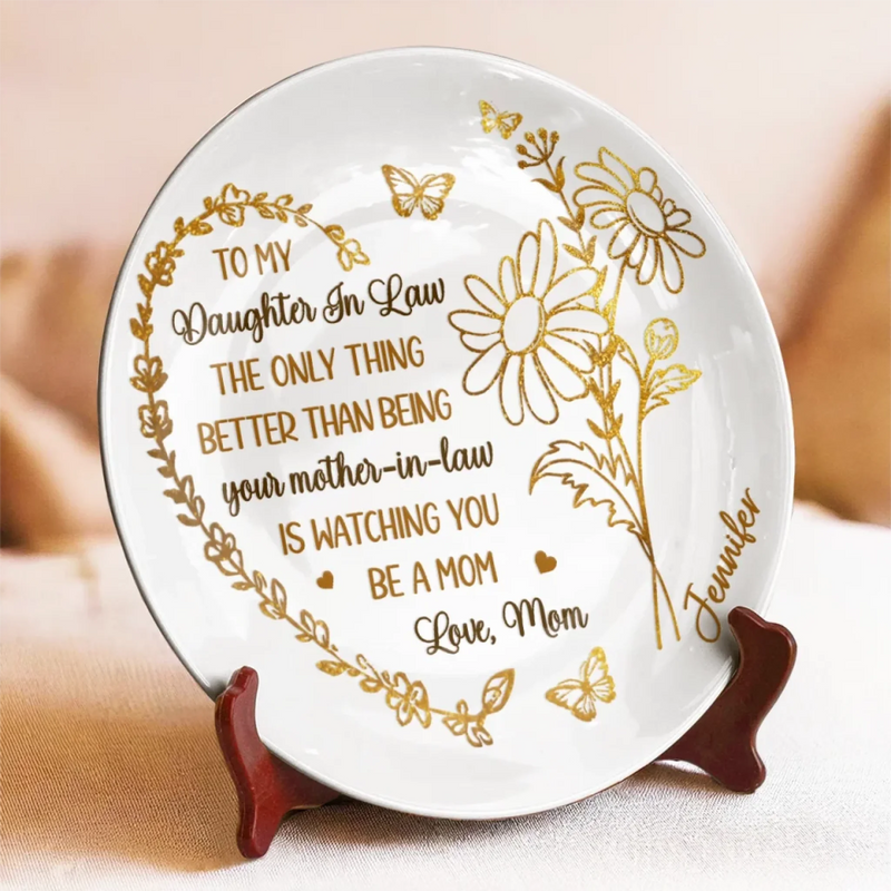 You Are A Daughter, A Blessing Beyond Measure - Family Personalized Custom Ceramic Plate - Mother's Day, Gift For Mom, Daughter